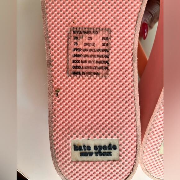 Kate Spade Wedge Heel Flip Flop Sandals Size Guava Juice Size 7B✨ - Picture 6 of 7